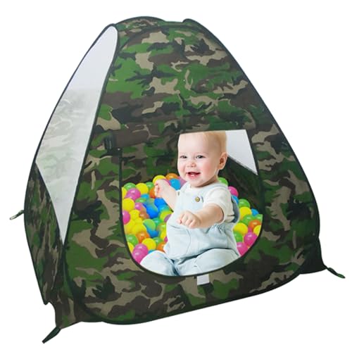 Teepee Zelt für Kinder Pop -up -Zelt für Kinder 3+ zusammenklappbare Kinder Spielen Zelt in der Innenräume im Freien im Freien Tarnspiel 35x35x35 '' Outdoor -Spiele von eurNhrN