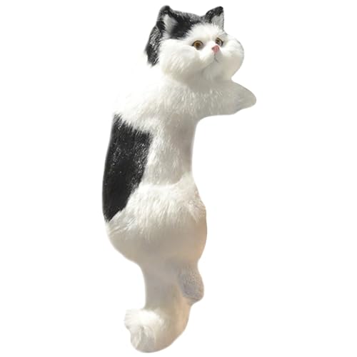 eurNhrN Katze Plüsch hängende Katzengefüllten Tiere süße realistische Katzensimulation Kunstfell gefälschte Katzenkatze Dekor für Regalschrankspiele Vorräte von eurNhrN