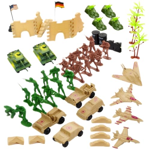 eurNhrN WW2 -Spielzeug 62pcs/Set Plastic WW2 Armee -Männer -Aktion mit Fahrzeug, Flugzeugen, Tanks und Anderen Zubehörspielen Vorräten von eurNhrN