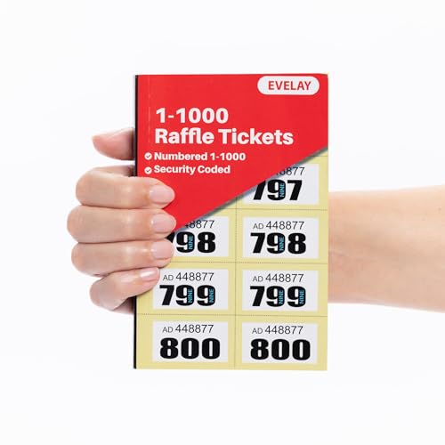 evelay Cloakroom Tombola Ziehtickets nummeriert gelb 1-1000 von evelay