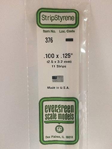 evergreen 376 Vierkantprofile, 600x2,5x3,2 mm, 11 Stück von Evergreen Scale Models