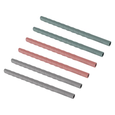 everyday® baby Trinkhalme Silikon 6er-Set, grau/grün/rot von everyday baby