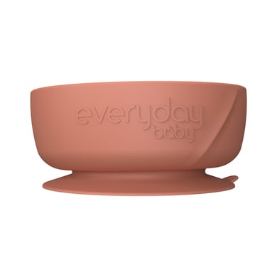 everyday® baby Esslernschüssel mit Saugfuß Silikon, nature red von everyday baby