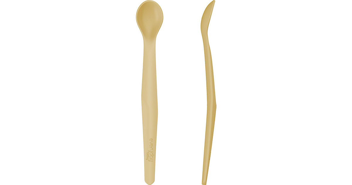 Baby Silikonlöffel 2 Stk, Soft Yellow gelb von everyday baby