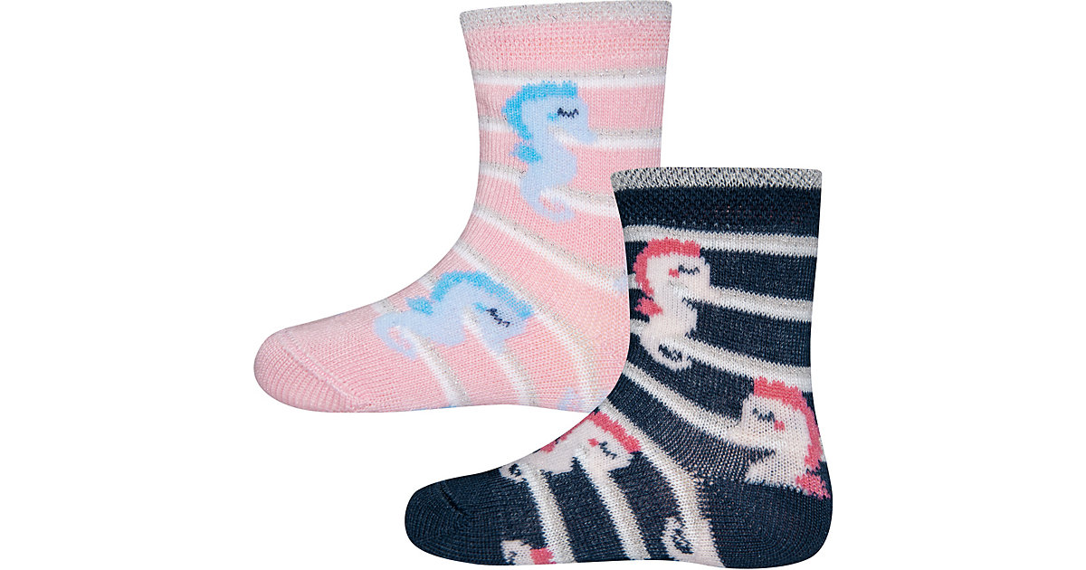 Baby Socken Doppelpack , Seepferde rosa Gr. 18/19 Mädchen Kinder von Ewers