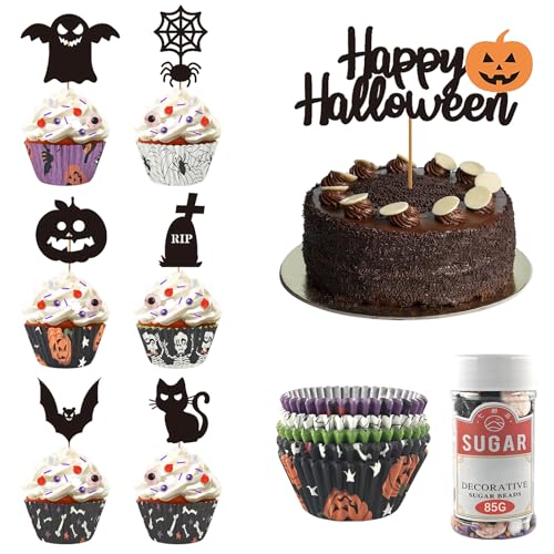 Halloween Cupcake Topper, Zahnstocher Markierungsfahnen, Halloween Kuchendeko, für Kindergeburtstage Party-Dekorationen, Motto Partyzubehör, einfach anzubringende Halloween Cupcake Topper, Zahnstocher Markierungsfahnen, Halloween Kuchendeko, für Kindergeburtstage Party-Dekorationen, Motto Partyzubehör, einfach anzubringende von exatta