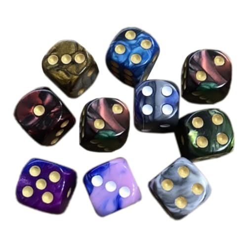 eyYvxmep 10 StüCk ZufäLlige Farbe 16 mm D6 WüRfelset Standard-AcrylwüRfel für Rollenspiele von eyYvxmep