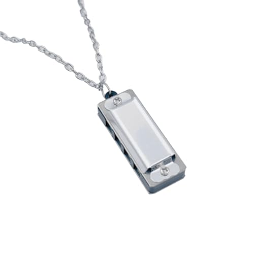 eyYvxmep Mini-Mundharmonika-Halskette, 4 Löcher, 8-Ton-Mundharmonika, Tragbares Musikinstrument für Kinder und Anfänger von eyYvxmep