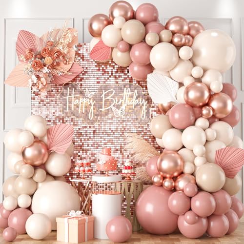Luftballon Girlande Rosa Geburtstagsdeko, Ballon girlande mit Vintage Rosa, Elfenbein Weiße, Rose Gold und Zarte Orange Ballons, für Geburtstag Deko, Hochzeit, Babyparty Deko Mädchen, Verlobung Deko Luftballon Girlande Rosa Geburtstagsdeko, Ballon girlande mit Vintage Rosa, Elfenbein Weiße, Rose Gold und Zarte Orange Ballons, für Geburtstag Deko, Hochzeit, Babyparty Deko Mädchen, Verlobung Deko von fairymaiden