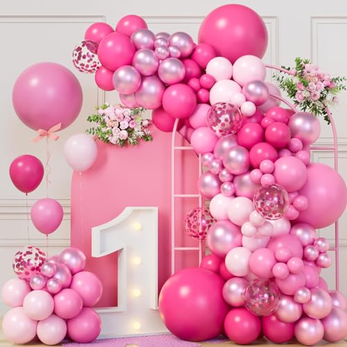 Rosa Luftballons Geburtstag Set - 111 Stück Pink Luftballon Girlande mit Rosa Ballons Luftballons Rosegold, Pink Ballon Girlande Für Geburtstagsdeko Mädchen, Hochzeit, Baby Shower,Birthday Decorations Rosa Luftballons Geburtstag Set - 111 Stück Pink Luftballon Girlande mit Rosa Ballons Luftballons Rosegold, Pink Ballon Girlande Für Geburtstagsdeko Mädchen, Hochzeit, Baby Shower,Birthday Decorations von fairymaiden