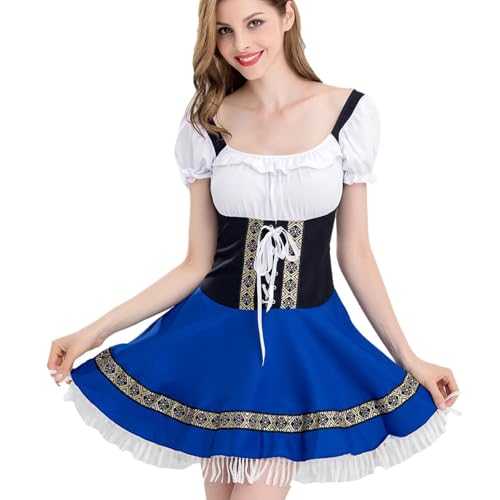 Oktoberfest-Kostüm Damen Bayerische Tracht Damen Bayerisches Bayerisches Kostüm Blau bayerische Dirndl Kleider von fanelod