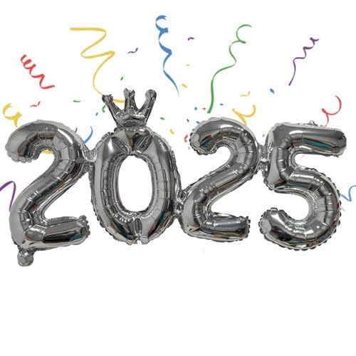 fanelod 2025 Folienballons,2025 Folien-Zahlenballons | 2025 Zahlenballons Dekorationen für Neujahr | Folienballonzahlen 2025 für Hochzeiten, Geburtstagsfeiern, Feiertagsfeiern von fanelod