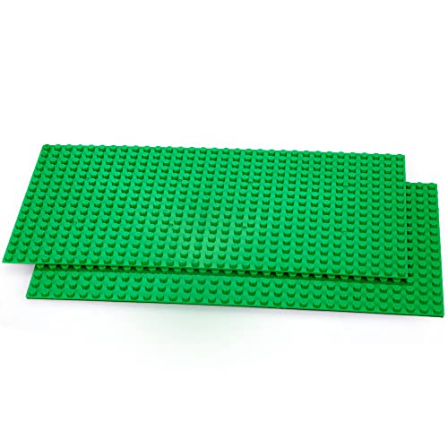 fantifant 2er Set Bauplatten für kleine Klemmbausteine turnierwiesengrün 255 x 128 x 3mm 16 x 32 Noppen Nicht stapelbar von fantifant