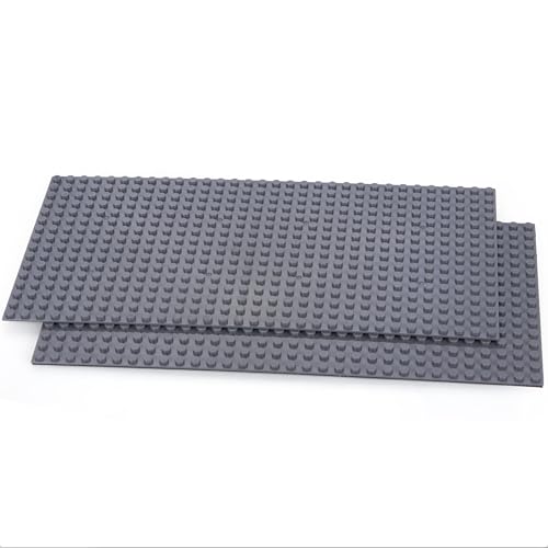 2er Set Bauplatten für kleine Klemmbausteine asphaltgrau 255 x 128 x 3mm 16 x 32 Noppen Nicht stapelbar von fantifant