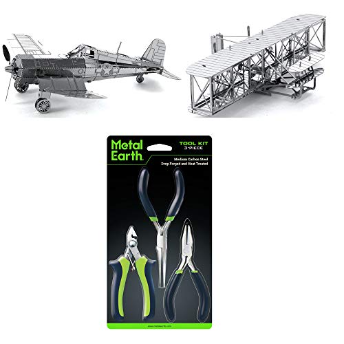 Fascinations Metal Earth 3D-Metall-Modellbausatz – Wright Brothers Flugzeug – F4U Corsair – Werkzeug-Set Fascinations Metal Earth 3D-Metall-Modellbausatz – Wright Brothers Flugzeug – F4U Corsair – Werkzeug-Set von fascinations
