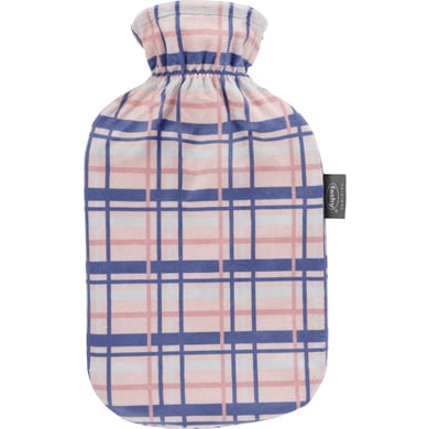 fashy® Wärmflasche 2 Liter mit Flauschbezug im Karodesign apricot von Fashy