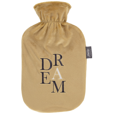 fashy® Wärmflasche 2 Liter mit Flauschbezug und Stickerei in gold von Fashy