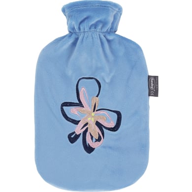 fashy® Wärmflasche 2L mit Flauschbezug und Stickerei in hellblau von Fashy