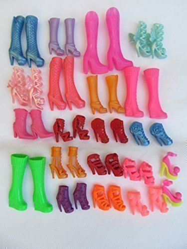 Fat-Catz - 10 oder 20 Paar hochwertige modische Schuhe mit Absatz, Stiefel aus Silikon für Barbie Sindy Puppen (Nicht Mattel) Outfit Kleid Spielzeug - versandt aus London - 10 Paar Puppen Stiefel von fat-catz-copy-catz