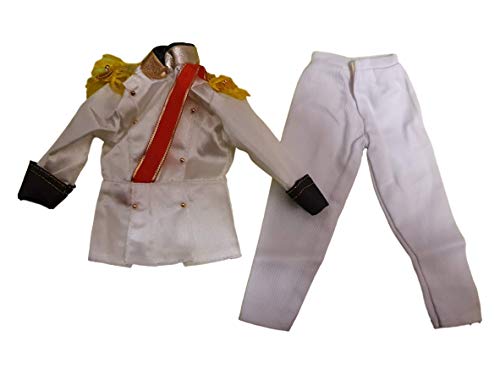 Fat-catz-copy-catz 2-teiliges Outfit für männliche Puppe, weiße Militärkleidung, Jacke und Hose von fat-catz-copy-catz