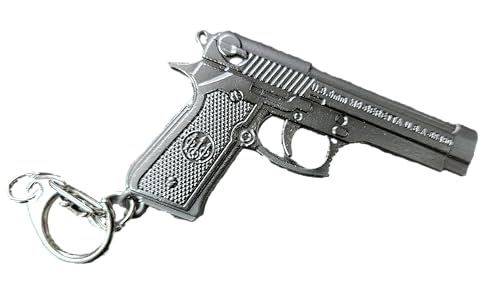 Fat-catz-copy-catz Neuheit Grau M9 Baretta Miniaturmodell Pistole Handpistole Revolver Schlüsselanhänger 7,5 cm von fat-catz-copy-catz