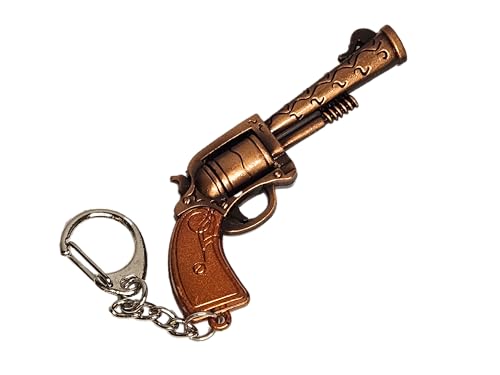 Fat-catz-copy-catz Schlüsselanhänger im Vintage-Stil, Kupferton, Miniatur-Pistole, Handpistole, Revolver, 7 cm von fat-catz-copy-catz