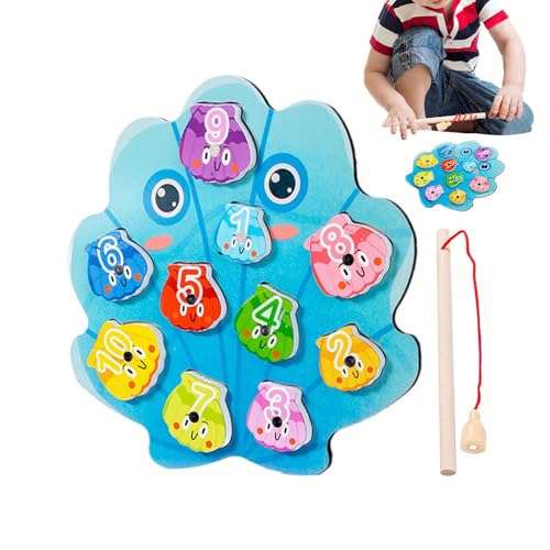 fayarrd Magnetisches Fischereispiel, Fischereispielzeug - Farbübereinstimmung Mathe Fishing Counting Game Toys - Lehrerhilfen für Vorschullern, sensorische Trainingsinstrument für von fayarrd
