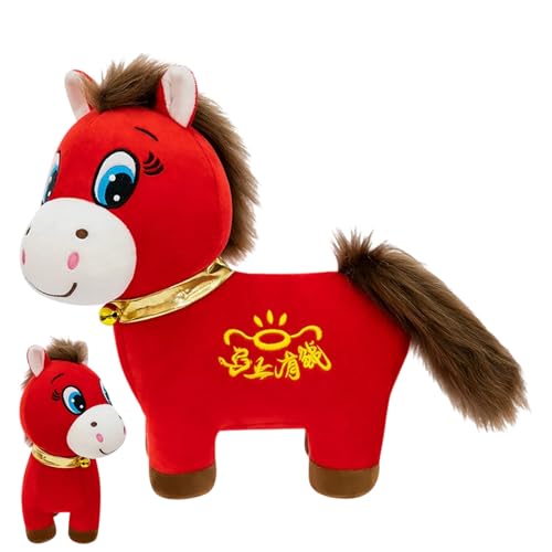 fayarrd Stoffpferd,25 Zentimeter Stofftier 2026 - Chinesisches Neujahr Sammlerpuppe Für Autositz Kinderzimmer Reise Wohnzimmer Spielzimmer Schlafzimmer von fayarrd