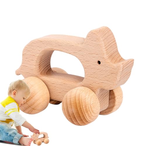 fayarrd Tierisches Holzauto, Greifspielzeug für Kinder | Lustiges Kinderspielzeug aus,Tragbares sensorisches Spielzeug für Kinder, interessanter hölzerner Muldenkipper für Zuhause und auf Reisen von fayarrd