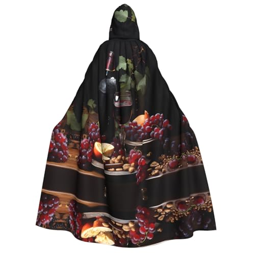 Fruits and Wines Kapuzenumhang für Erwachsene, Cosplay-Umhang, Halloween-Kostüm, Volldruck, Polyester. von fdgbnm
