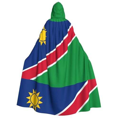 Umhang mit Kapuze für Erwachsene, Motiv: Flagge Namibias, Cosplay-Umhang, Halloween-Kostüm, Volldruck, Polyester. von fdgbnm