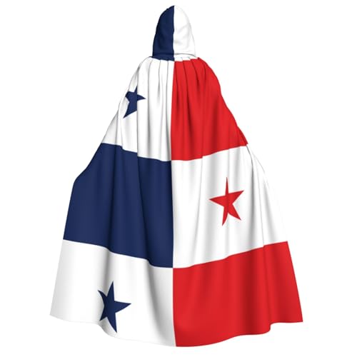 Umhang mit Kapuze für Erwachsene, Motiv: Flagge Panamas, Cosplay-Umhang, Halloween-Kostüm, Volldruck, Polyester. von fdgbnm