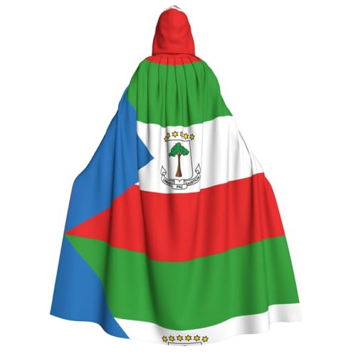 Umhang mit Kapuze für Erwachsene, Motiv: Flagge von Äquatorialguinea, Cosplay-Umhang, Halloween-Kostüm, Volldruck, Polyester. von fdgbnm