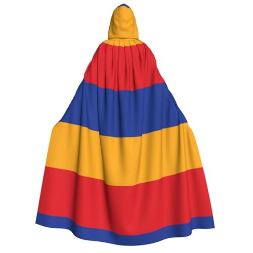 Umhang mit Kapuze für Erwachsene, Motiv: Flagge von Armenien, Cosplay-Umhang, Halloween-Kostüm, Volldruck, Polyester. von fdgbnm