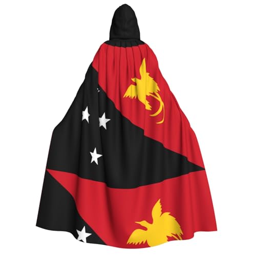 Umhang mit Kapuze für Erwachsene, Motiv: Flagge von Papua-Neuguinea, Cosplay-Umhang, Halloween-Kostüm, Volldruck, Polyester. von fdgbnm