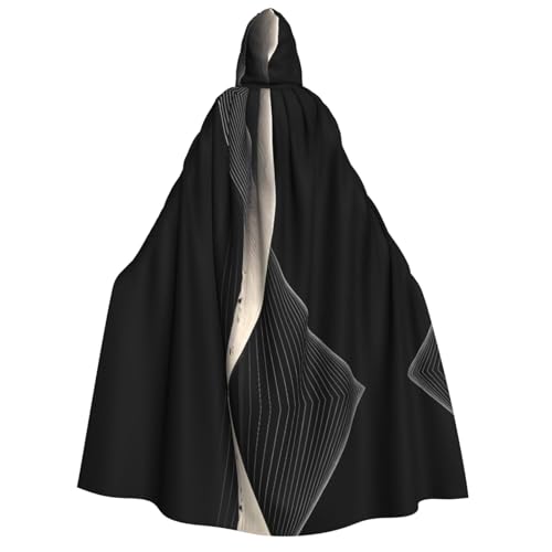 fdgbnm Abstrakte Kurven, Kapuzenumhang für Erwachsene, Cosplay-Umhang, Halloween-Kostüm, Volldruck, Polyester. von fdgbnm