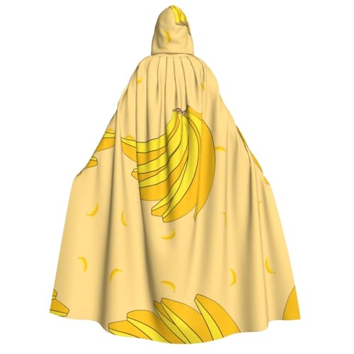 fdgbnm Cartoon-Bananen-Umhang mit Kapuze für Erwachsene. Cosplay-Umhang, Halloween-Kostüm, Volldruck, Polyester. von fdgbnm