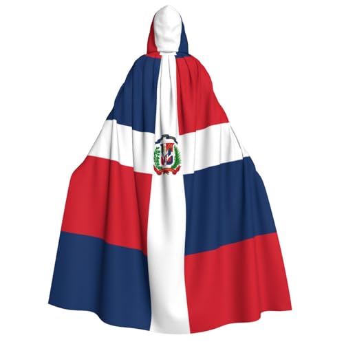 fdgbnm Dominikanische Republik Kapuzenumhang für Erwachsene, Cosplay-Umhang, Halloween-Kostüm, Volldruck, Polyester. von fdgbnm