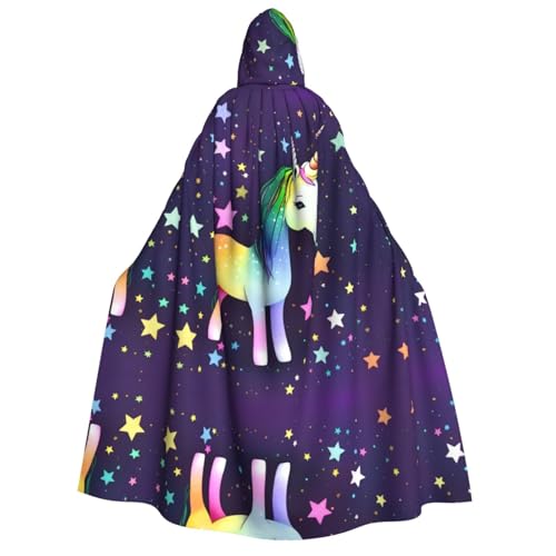 fdgbnm Ein-Pferde-Stern-Umhang mit Kapuze, Cosplay-Umhang, Halloween-Kostüm, Volldruck, Polyester. von fdgbnm