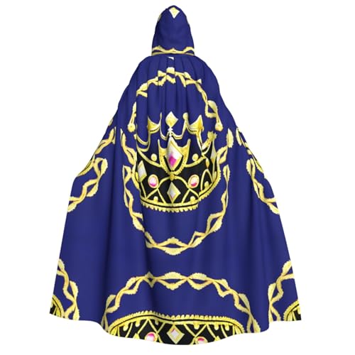 fdgbnm Fantasy-Tiara mit Kapuze für Erwachsene, Cosplay-Umhang, Halloween-Kostüm, Volldruck, Polyester. von fdgbnm