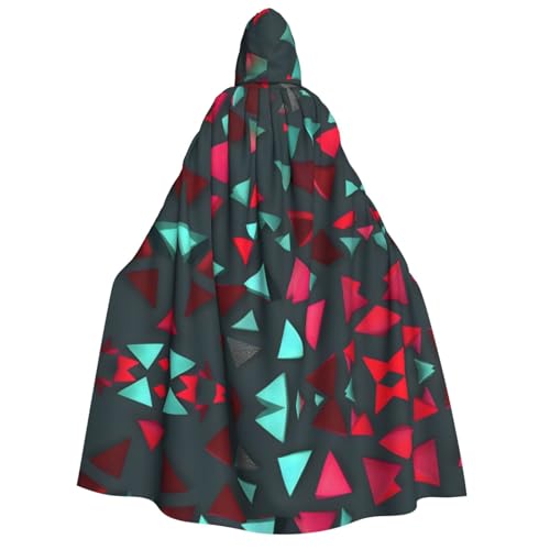 fdgbnm Kapuzenumhang mit Dreiecksmuster für Erwachsene. Cosplay-Umhang, Halloween-Kostüm, Volldruck, Polyester. von fdgbnm