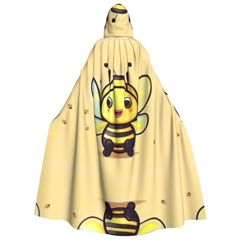 fdgbnm Kapuzenumhang mit gelbem Bienen-Motiv, Cosplay-Umhang, Halloween-Kostüm, Volldruck, Polyester. fdgbnm Kapuzenumhang mit gelbem Bienen-Motiv, Cosplay-Umhang, Halloween-Kostüm, Volldruck, Polyester. von fdgbnm