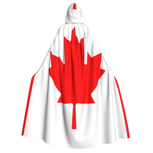 fdgbnm Kapuzenumhang mit kanadischer Flagge für Erwachsene. Cosplay-Umhang, Halloween-Kostüm, Volldruck, Polyester. von fdgbnm