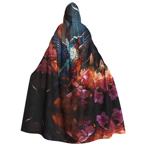 fdgbnm Kolibri-Umhang mit Kapuze für Erwachsene. Cosplay-Umhang, Halloween-Kostüm, Volldruck, Polyester. von fdgbnm