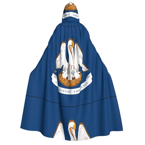 fdgbnm Louisiana-Staatsflagge, Kapuzenumhang für Erwachsene, Cosplay-Umhang, Halloween-Kostüm, Volldruck, Polyester. von fdgbnm