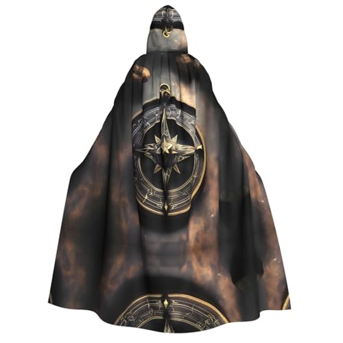 fdgbnm Magisches Design, nordische Runen Kompass für Erwachsene, Kapuzenumhang, Cosplay-Umhang, Halloween-Kostüm, Volldruck, Polyester. von fdgbnm
