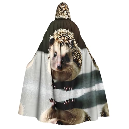 fdgbnm Niedlicher Igel-Umhang mit Kapuze für Erwachsene. Cosplay-Umhang, Halloween-Kostüm, Volldruck, Polyester. von fdgbnm