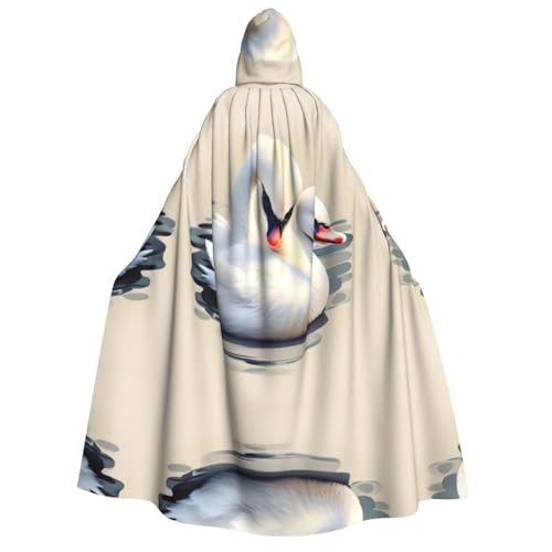 fdgbnm Niedlicher kleiner Schwan mit Kapuze für Erwachsene. Cosplay-Umhang, Halloween-Kostüm, Volldruck, Polyester. von fdgbnm