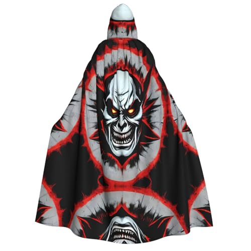 fdgbnm Roter und schwarzer böser Geist mit Kapuze für Erwachsene. Cosplay-Umhang, Halloween-Kostüm, Volldruck, Polyester. von fdgbnm