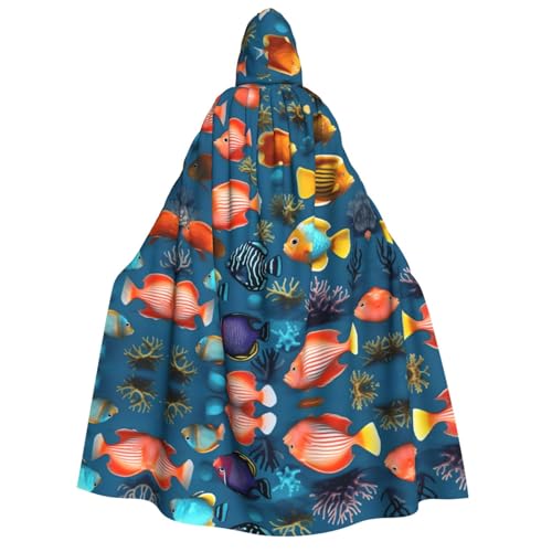 fdgbnm U-Boot-Rifffisch mit Kapuze für Erwachsene. Cosplay-Umhang, Halloween-Kostüm, Volldruck, Polyester. von fdgbnm